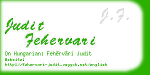 judit fehervari business card